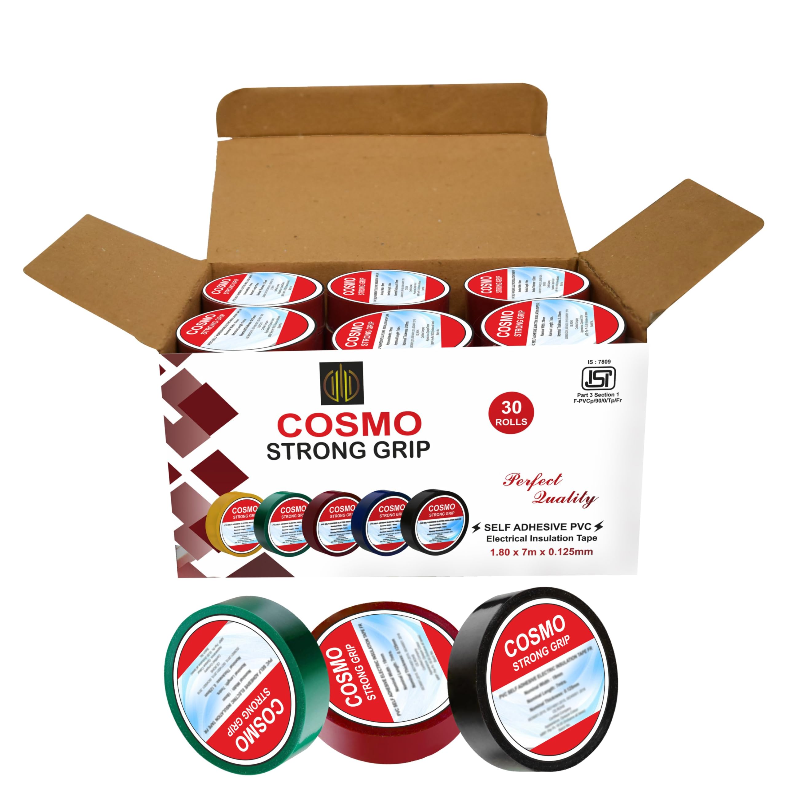 Forus Cosmo ISI Marked PVC Insulation Electrical Tape, Waterproof Strong Self Adhesive Electrical Tape for household wiring, Electrical Wire Tape 18mm x 7 Meters, Red/Black/Green 30Pc (B0CWVDSCD6) Amazon Price History, Amazon Price Tracker