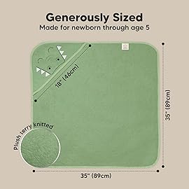 KeaBabies Hooded Baby Towel for Newborn - Viscose Derived from Bamboo Large Baby Bath Towels with Hood for Boys, Girls, Toddler, Extra Absorbent & Soft Newborn Bath Essentials (Alligator, Regular)