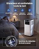 Climatiseur Mobile 7000 BTU, 3-en-1 Écoénergétique Climatiseur Portable, Kit Fenêtre Inclus, Contrôle Via Application/Télécommande, Silencieux <48 dB, Minuterie 24 H, Idéal Pour Pièces Jusqu’à 20 m² - 5