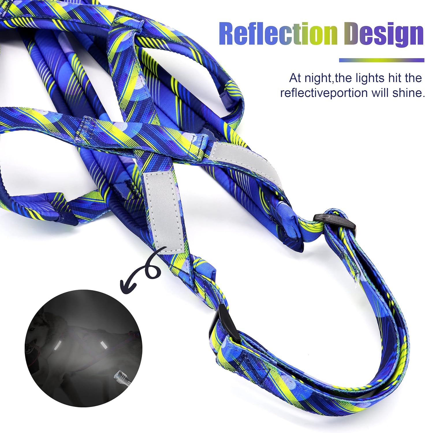 PET ARTIST Dog Weight Pulling Harness,Speed Training,Work Out Dog Sled Harness for Medium,Large Dogs,Blue,L