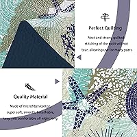 Vista 4 de Tritard Juego de edredón costero de 3 piezas tamaño King, edredones reversibles de microfibra con 2 fundas de almohada, ropa de cama de playa suave