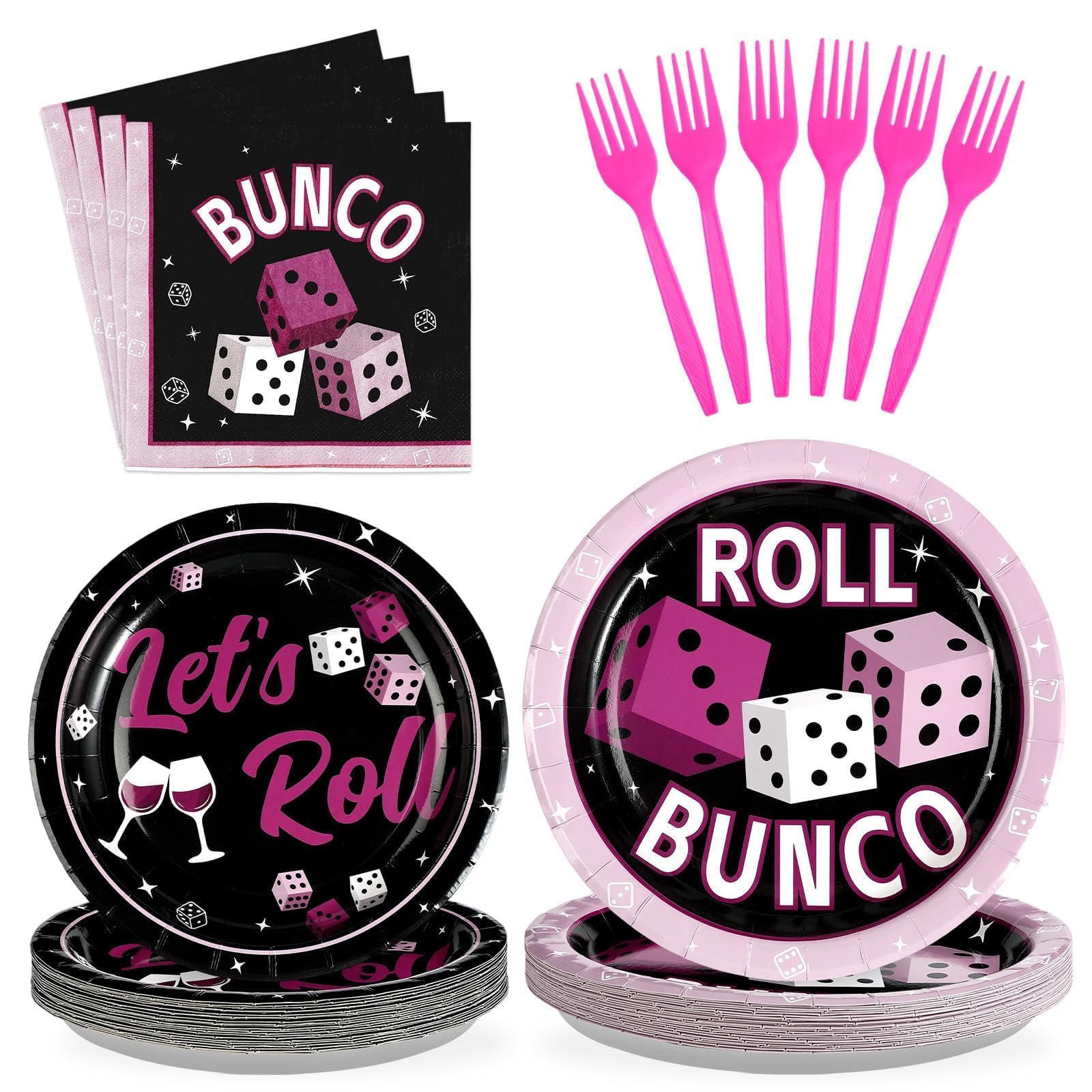 96Pcs Dice Party Supplies Card Game Birthday Decorations Serves 24