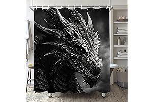 Dragon Shower Curtain, Modern Gothic Home Decor