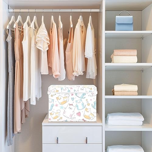 Miniatura 6 de Lindos contenedores plegables de almacenamiento para ropa, organizadores de tela con asa reforzada, organizadores de armario para dormitorio, hogar,