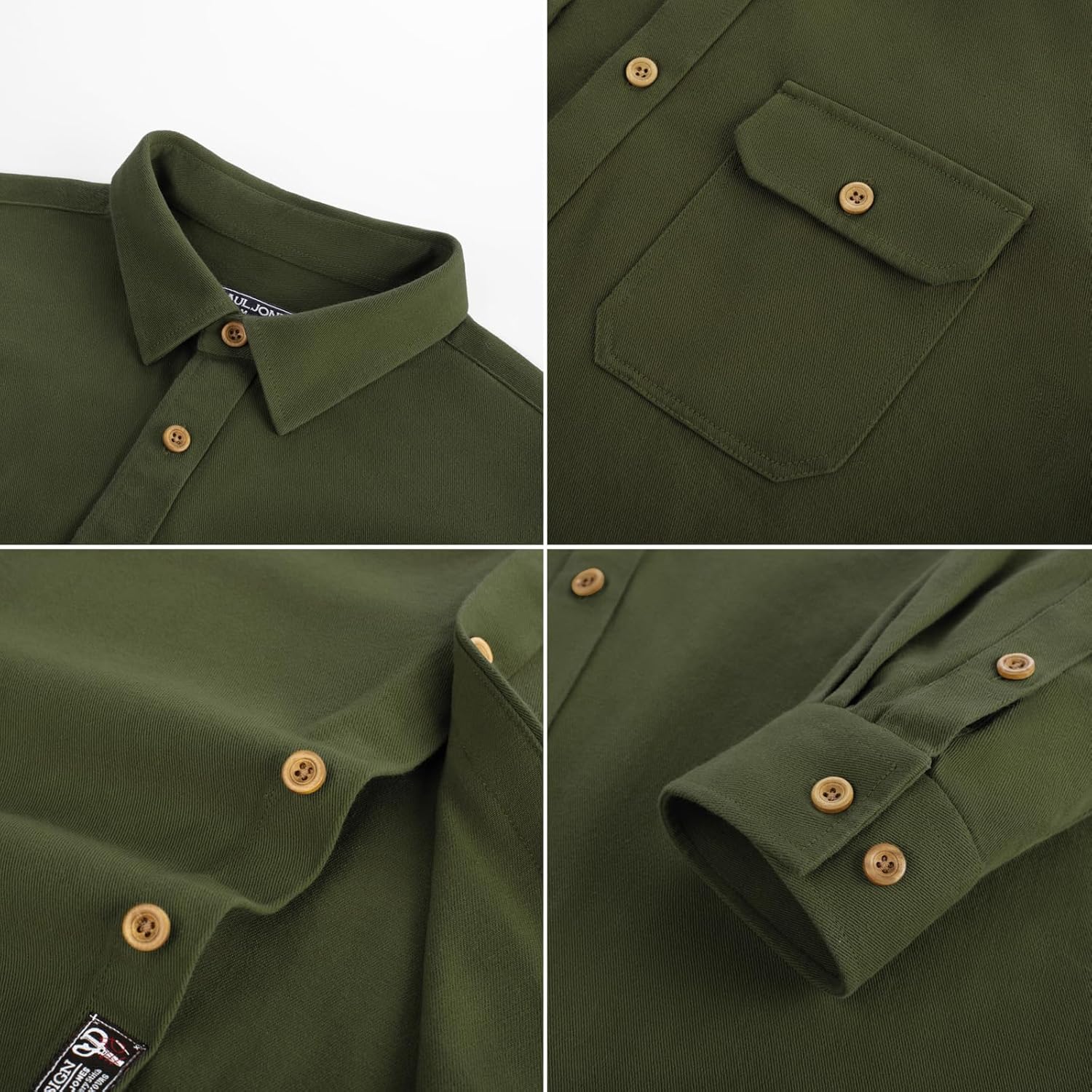 PJ PAUL JONES Mens Casual Shacket Cotton Twill Lightweight Jackets Button Down Shirt Jacket with Pockets - Image 6