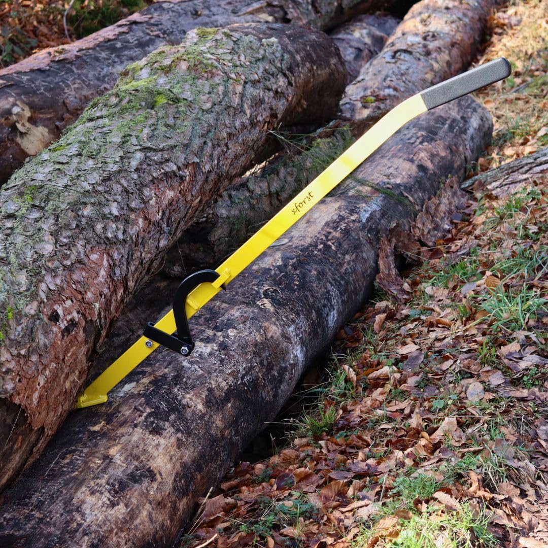 Xforst Fällheber 115 cm mit Wendehaken – Stammheber & Stammwender – Kantheber mit rutschfestem Griff für Forstarbeit und Holzbearbeitung – Fällhilfe FH115