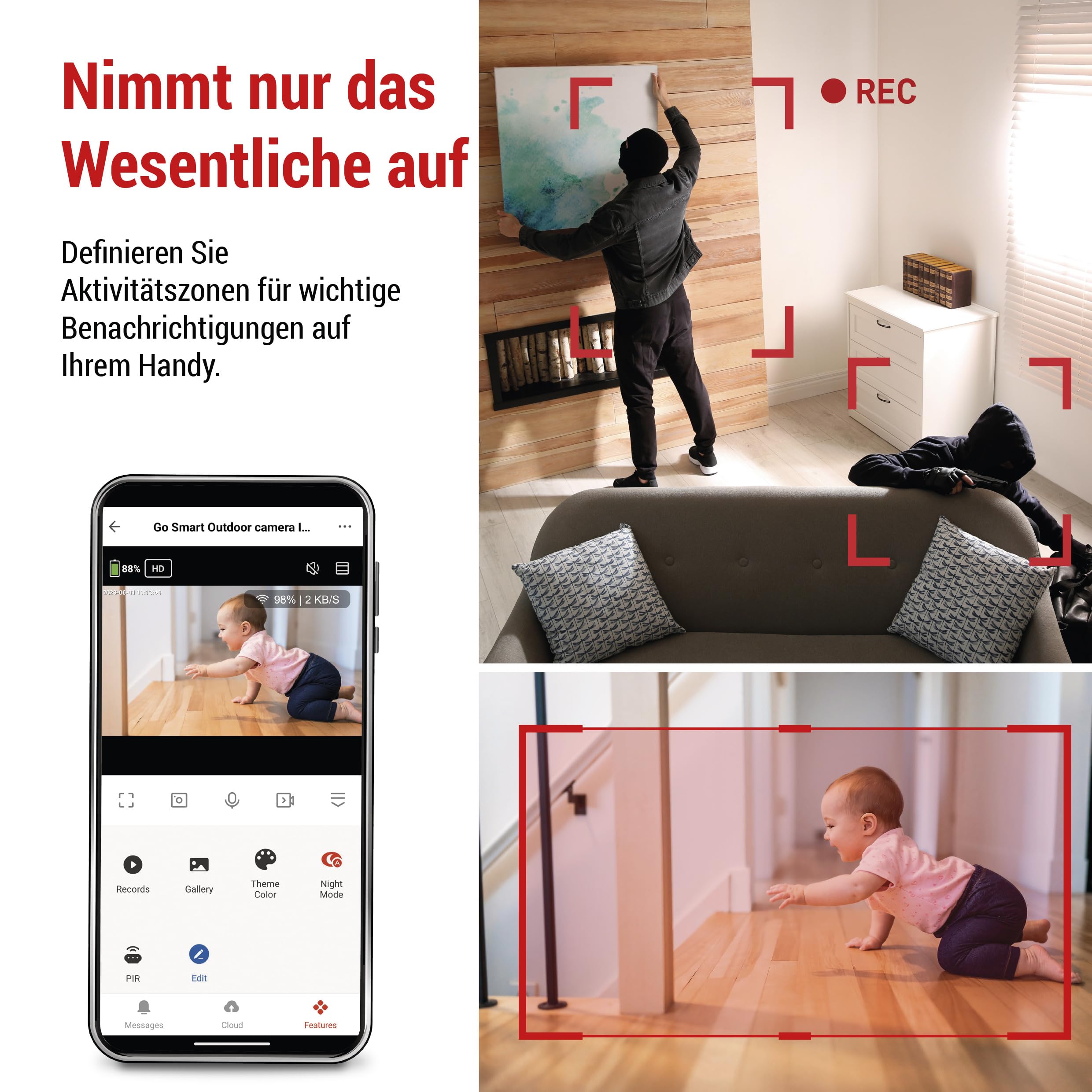 EMOS GoSmart Indoor Überwachungskamera 4MP mit Dual-WiFi und App, Smart Home IP-Kamera mit 2560x1440 Auflösung für Innenbereich, mit Bewegungserkennung und -Tracking, Nachtsicht und Bereicheinstellung