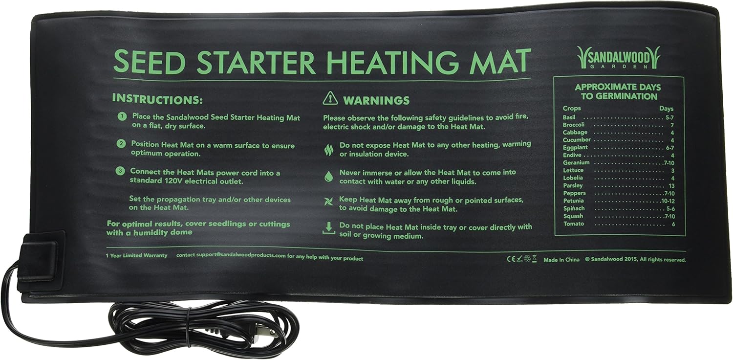 Seedling Plant Heat Mat for Indoor & Outdoor Home Gardening - Waterproof Design - by Sandalwood®