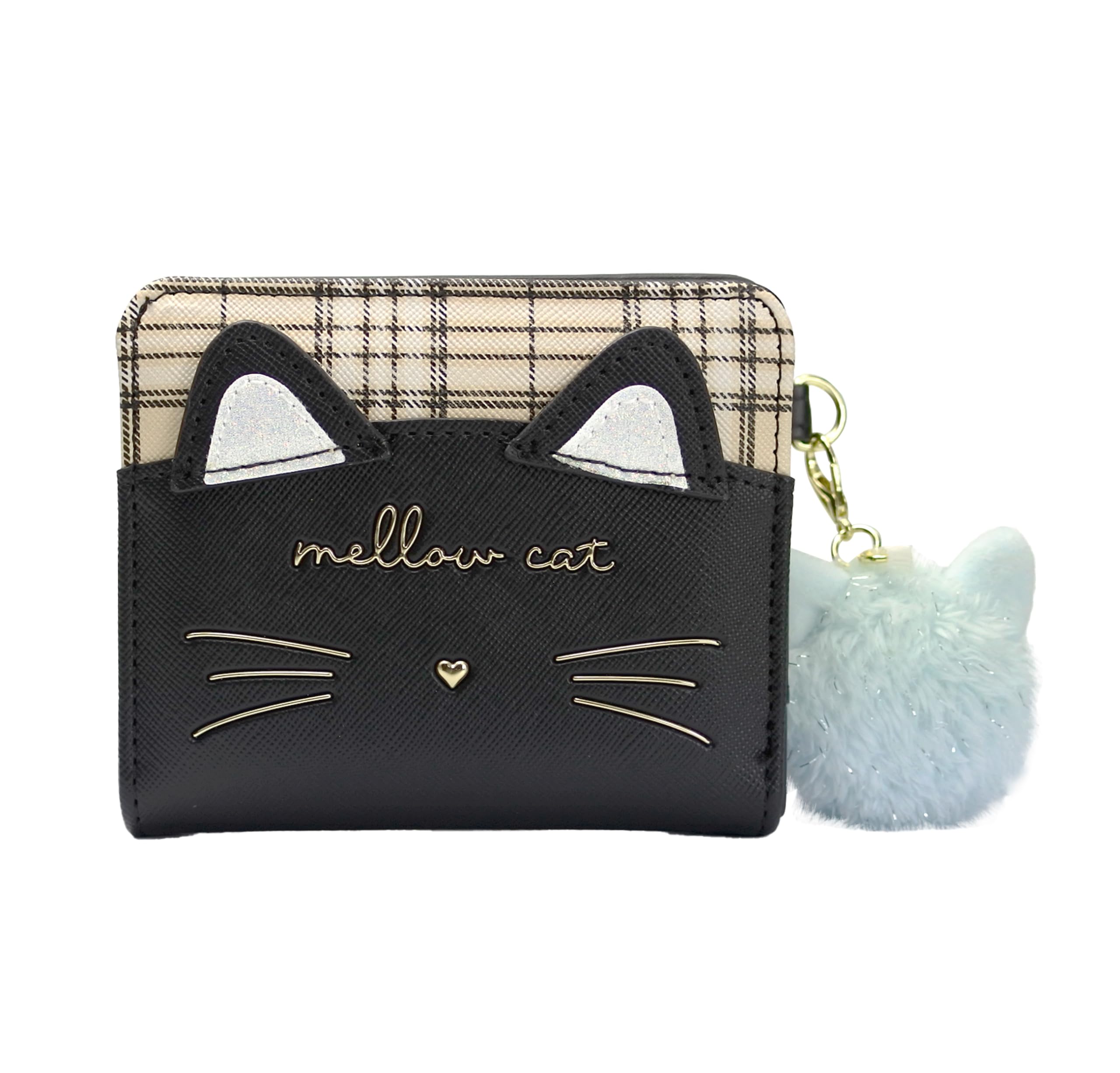 希少 極美品 アナスイ がま口 二つ折り 財布 プレイングキャット 猫 星