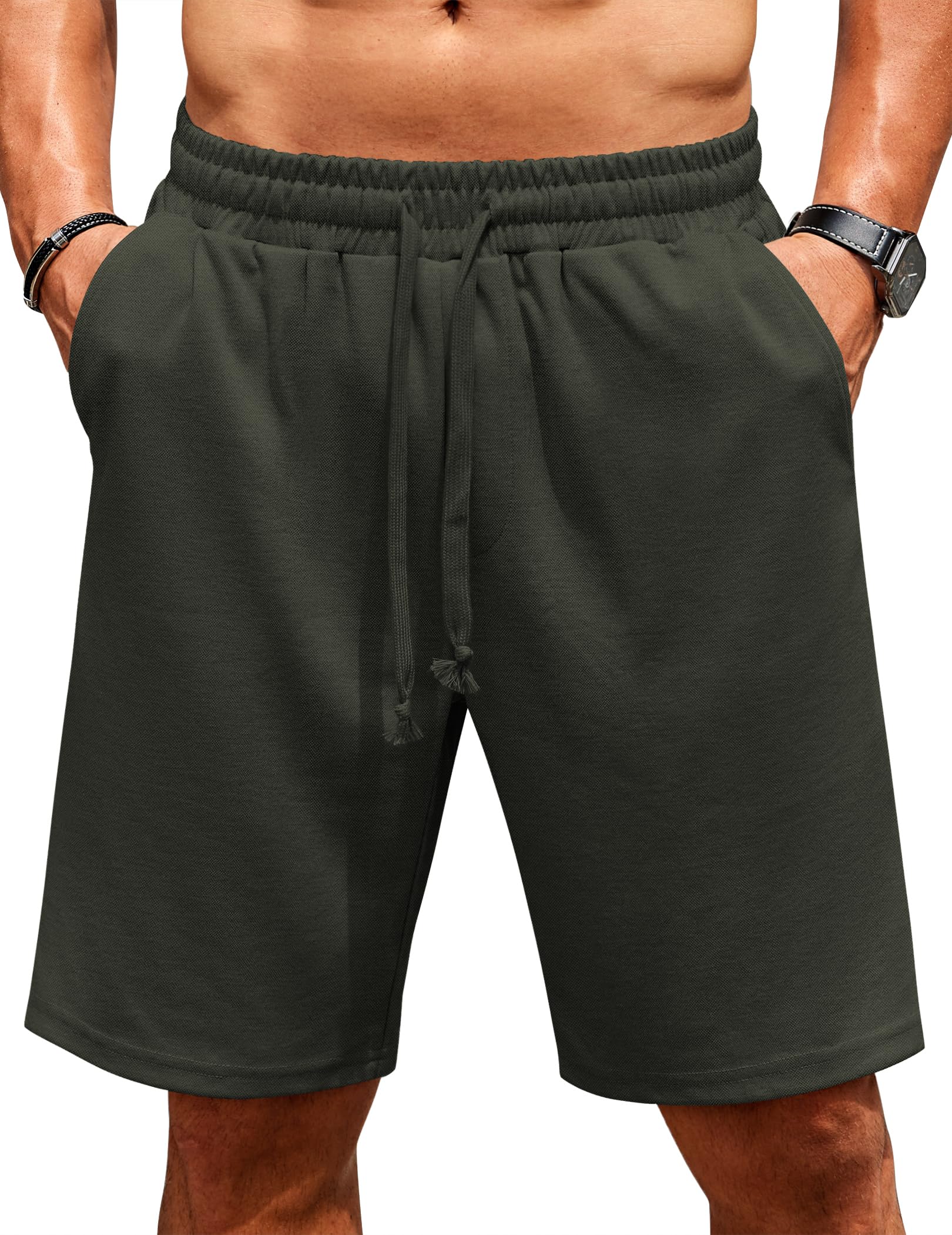 COOFANDY Kurze Hosen Herren Kurze Jogginghose Leichte Sommer Shorts Herrenshorts mit Taschen Sporthose Kurz Sweatshorts Elastische Taille