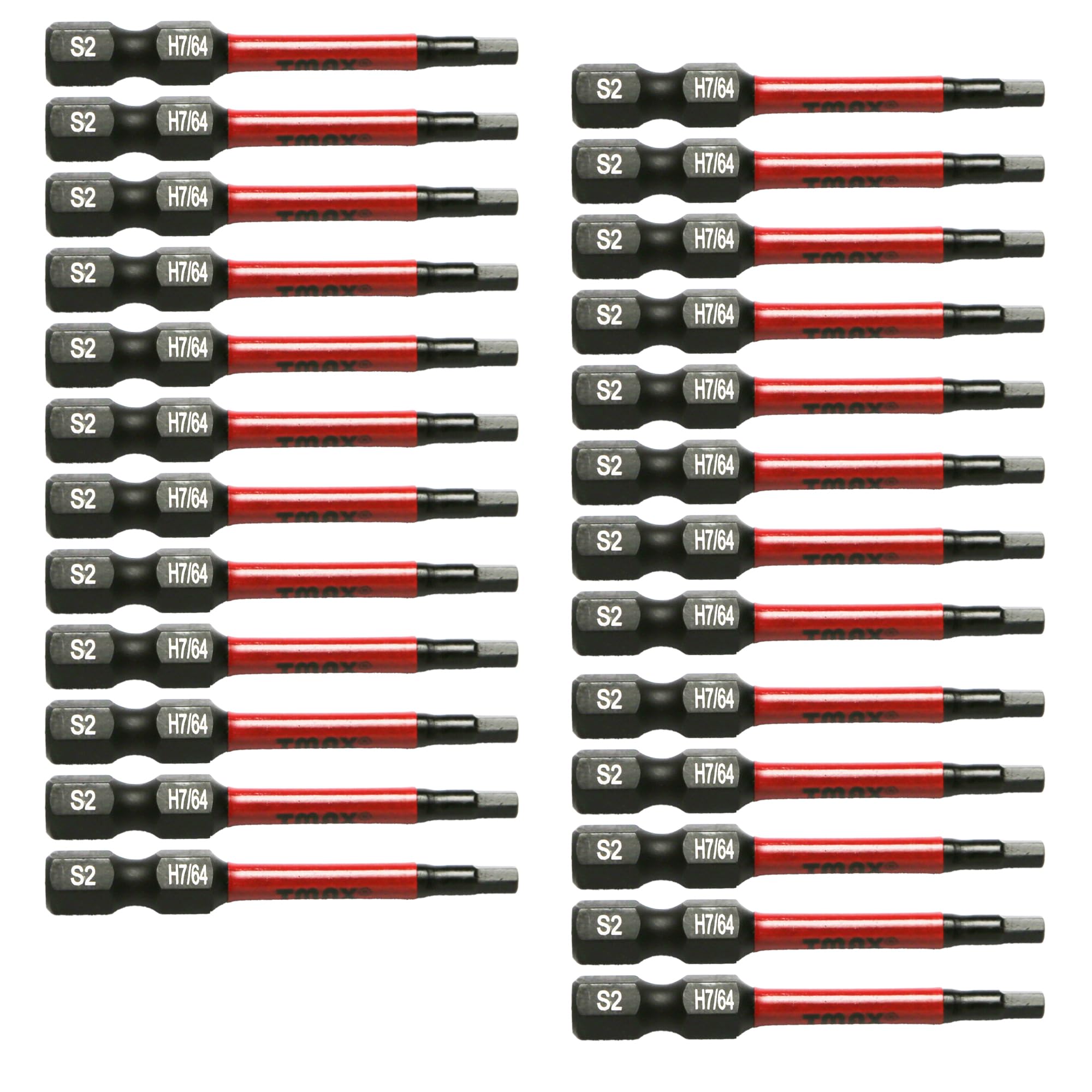Llave Allen de cabeza hexagonal H7/64 con torsión de impacto negro y vástago de 1/4