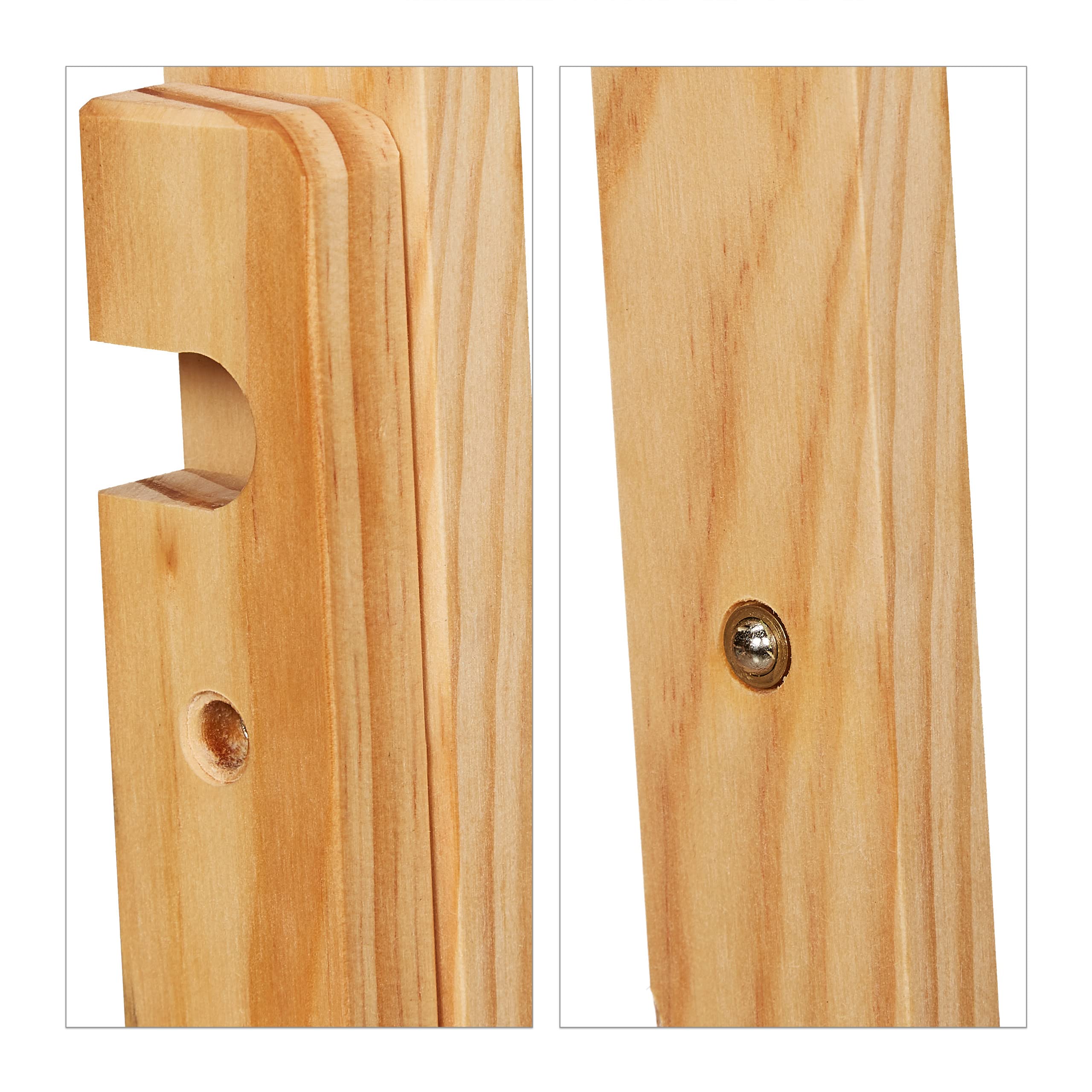 Relaxdays Burro de Ropa con Zapatero, Colgador de Ropa, Autónomo, Guardarropa, 153x87,5x45 cm Aprox., Madera, Natural