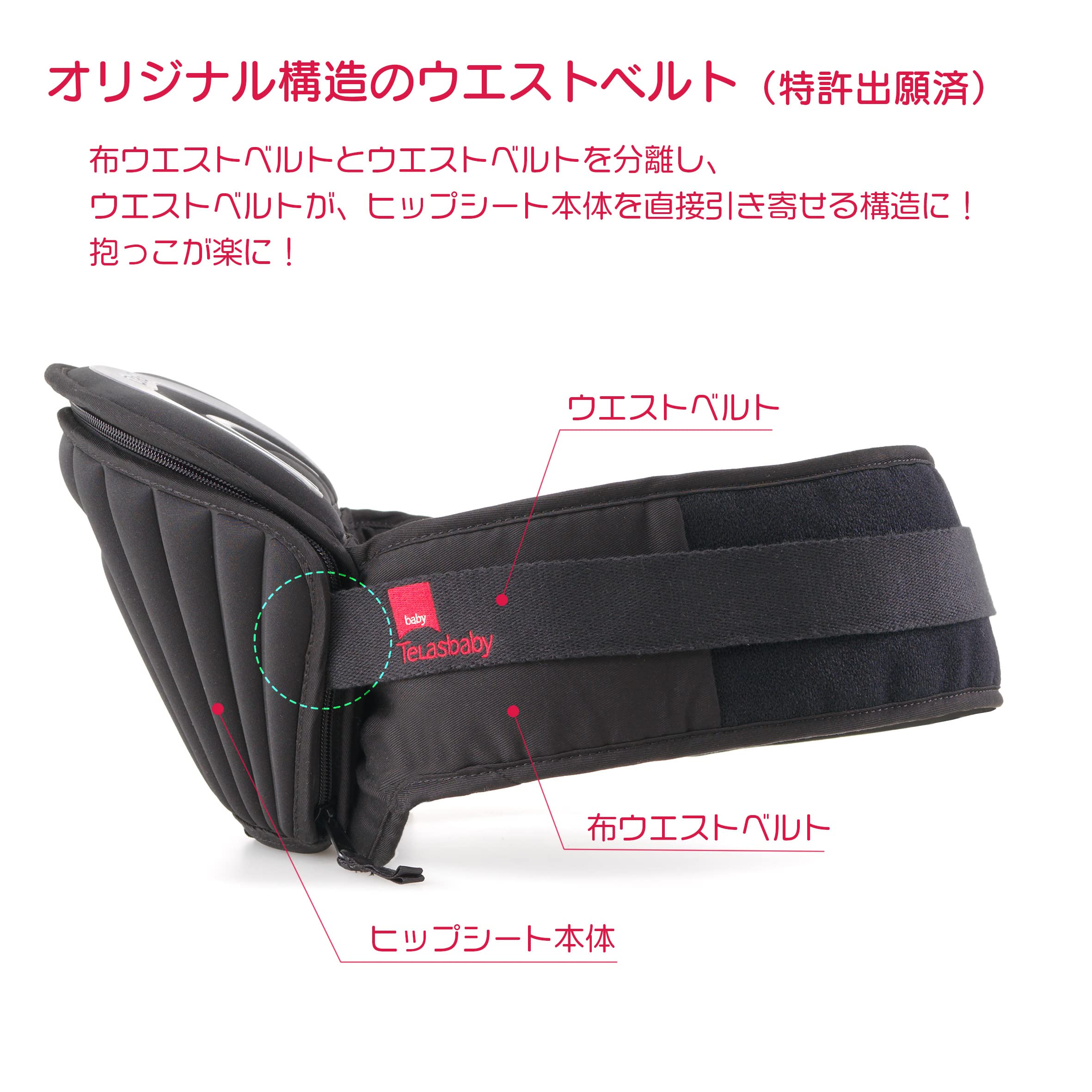 Amazon.co.jp: ヒップシート DaG1 B700 ブラック ベビーキャリア