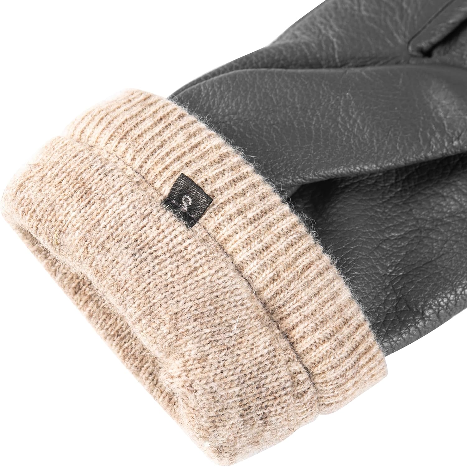 Winter Fashion Genuine Leather Gloves for Men, Cashmere Warm Lined Finger Touchscreen Texting Driving Gloves - Image 6