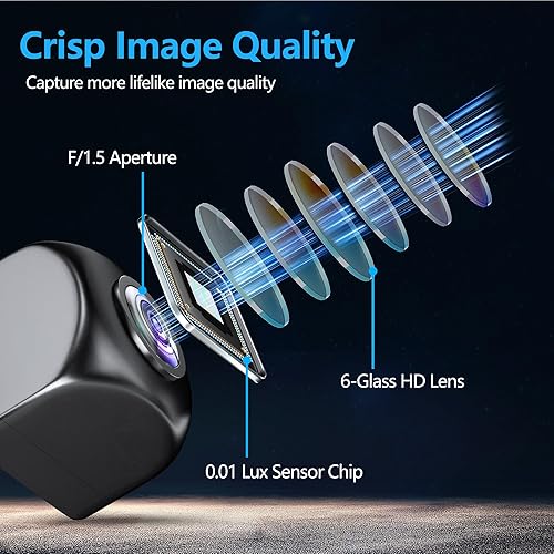 Miniatura 2 de Cámara de retrocesocámara frontal HD de 210 con visión nocturna impermeable IP69K, estilo OEM de metal gran angular para automóvil, camión, SUV, RV,