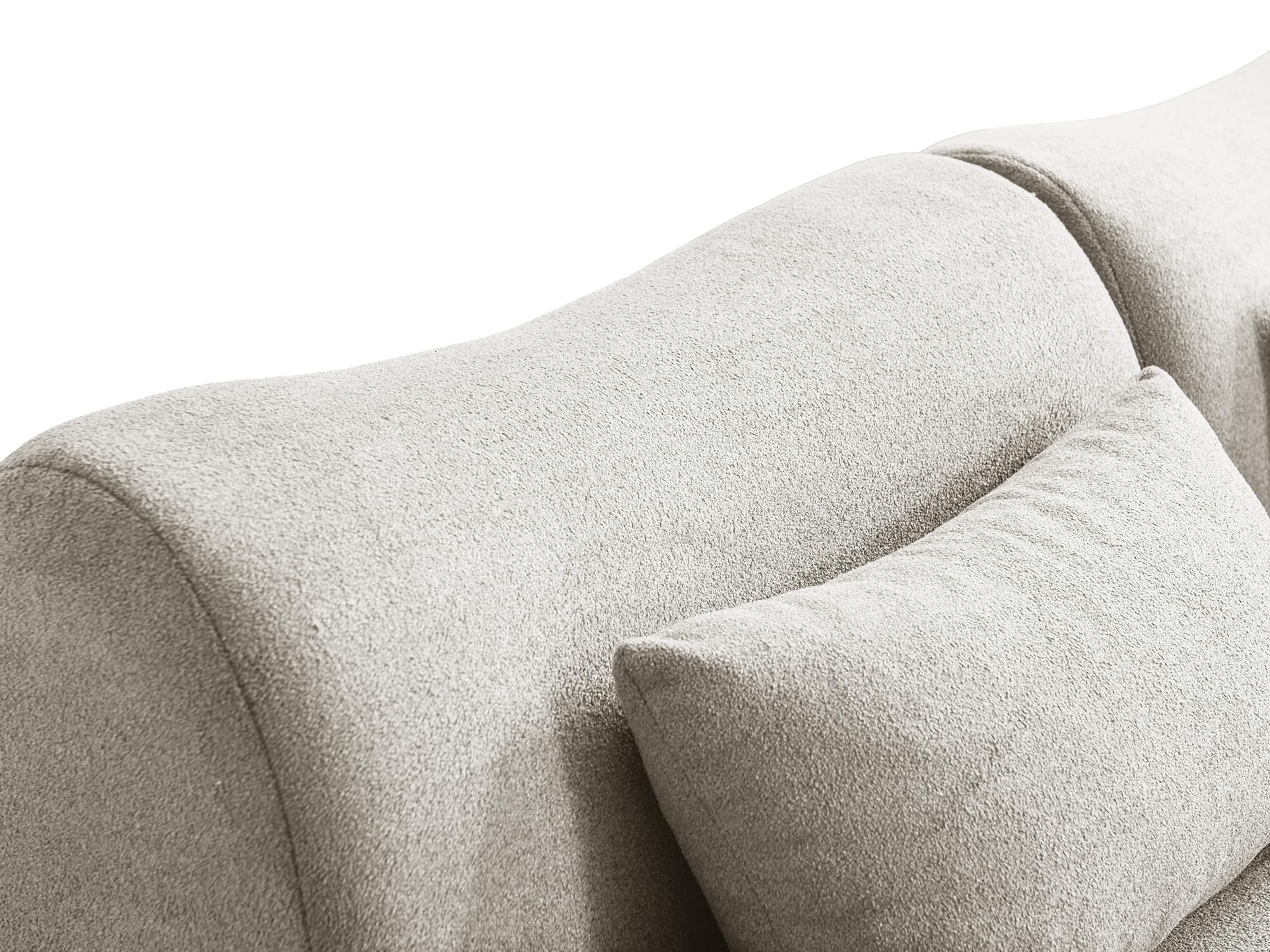 Modułowa sofa 3-osobowa, materiał Bouclé, zdejmowane poszewki na poduszki (kolor kremowo-beżowy, 3-osobowy)