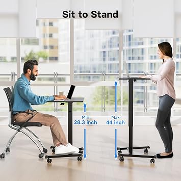 BONTEC Mobile Standing Desk and Extender Tray