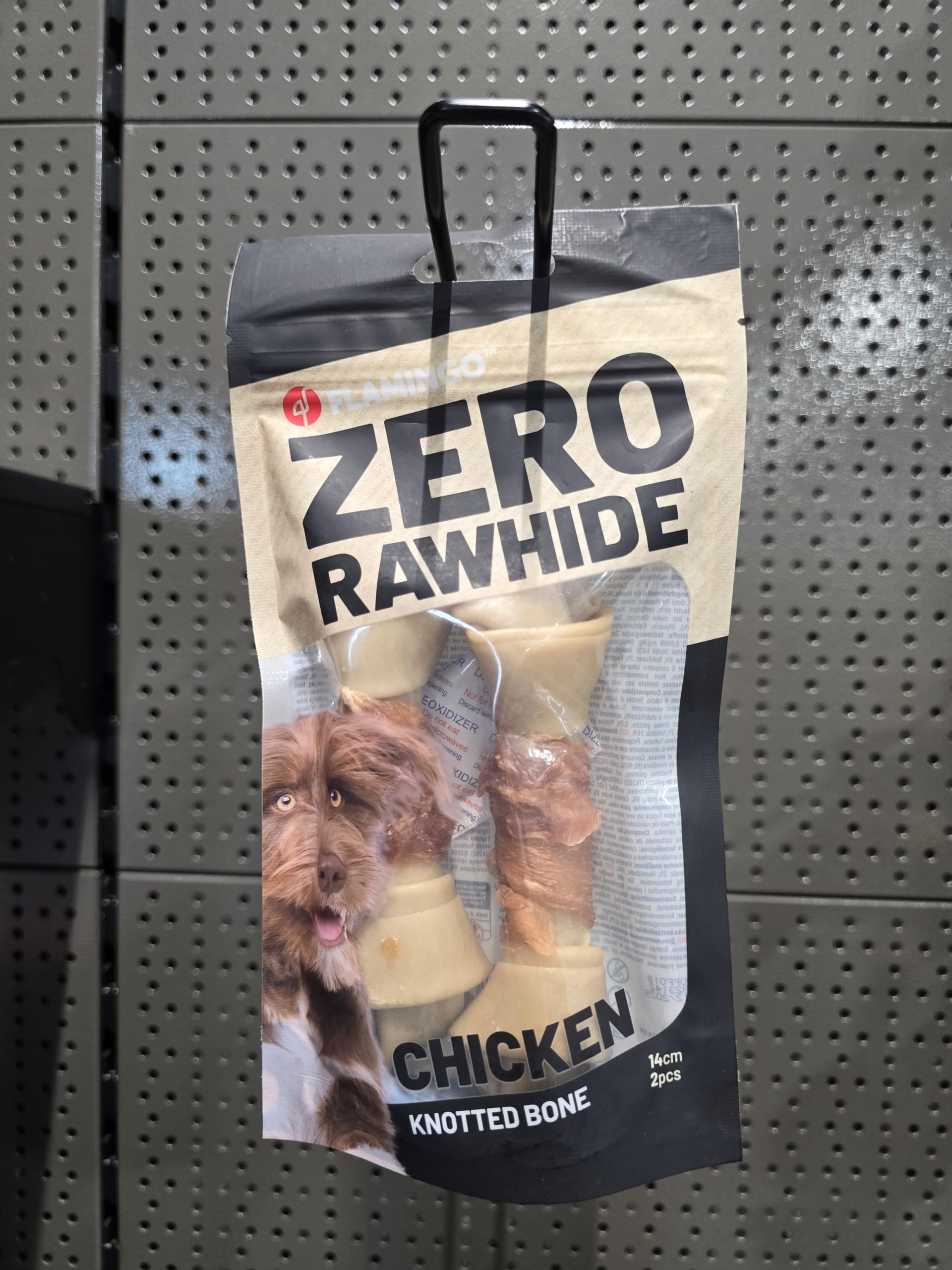 Flamingo - Snack Os Noué pour Chiens - Saveur Poulet, Taille 14 cm, 2 Pièces, 120 g - Idéal pour Petit et Moyen Chien