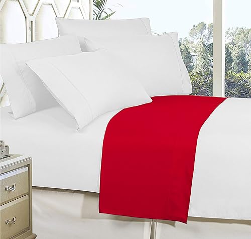 Miniatura 2 de Elegant Comfort - Sábana encimera suave de calidad egipcia, 1500hilos, 1unidad, tamaño King, rojo