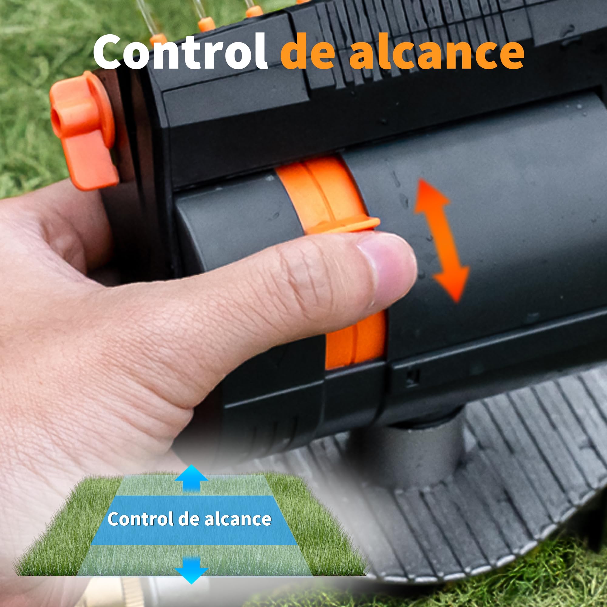 Diivoo aspersores de riego césped con Base de estaca metálica, aspersores oscilantes Turbo Ancho, Alcance y caudal Ajustables, 16 boquillas, aspersor riego de Usar para Plantas Jardines y césped