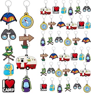 Sasylvia 36 Pcs Camping Party Favors Camper Keychains Gifts Bulk 9 Style