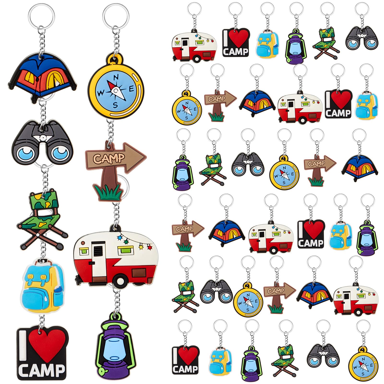 Amazon.com: Sasylvia 36 Pcs Camping Party Favors Camper Keychains