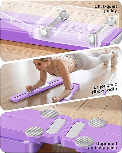 Miniatura 6 de 6-in-1 Pliates Board - 2026 Upgrade Multifunctional Anti-Slip Silent Pilates Board Portable Pilates Reformer Machine for Full Body Workout