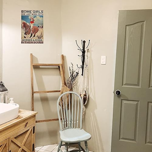 Miniatura 7 de Cartel de metal con texto en inglés "Girl Riding A Horse" ("Girl Riding A Horse") - Cartel de metal vintage retro estilo bar, arte de pared novedoso