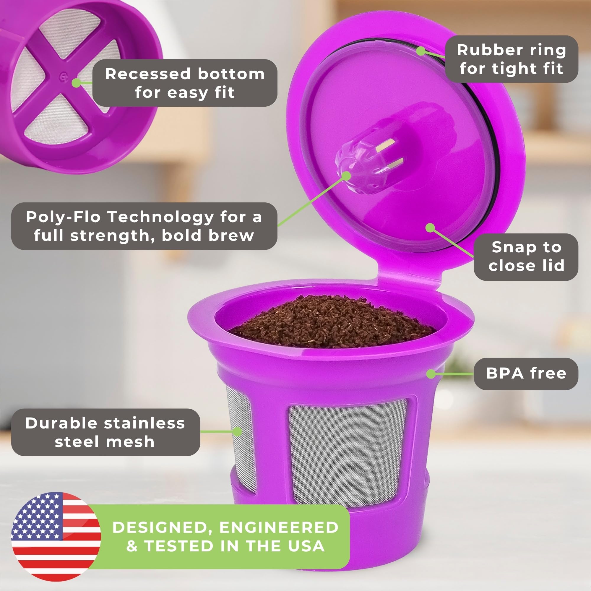 Perfect Pod - Filtros de café reutilizables Café Save - Cápsulas recargables con colador de malla integrado