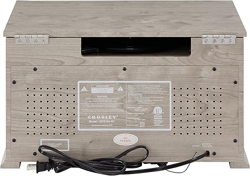 Miniatura 9 de Crosley CR7015A-GY Medley - Tocadiscos de vinilo de 3 velocidades con Bluetooth, radio AMFM, reproductor de CD, cubierta de casete y entrada