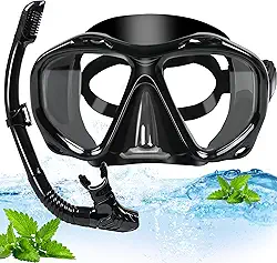 Máscara de Mergulho, Mascara de Mergulho, Mascara de Mergulho Snorkel para Adultos com Visão Ampla de 180°, Snorkel Adulto, Kit Óculos de Mergulho, Oculos de Mergulho
