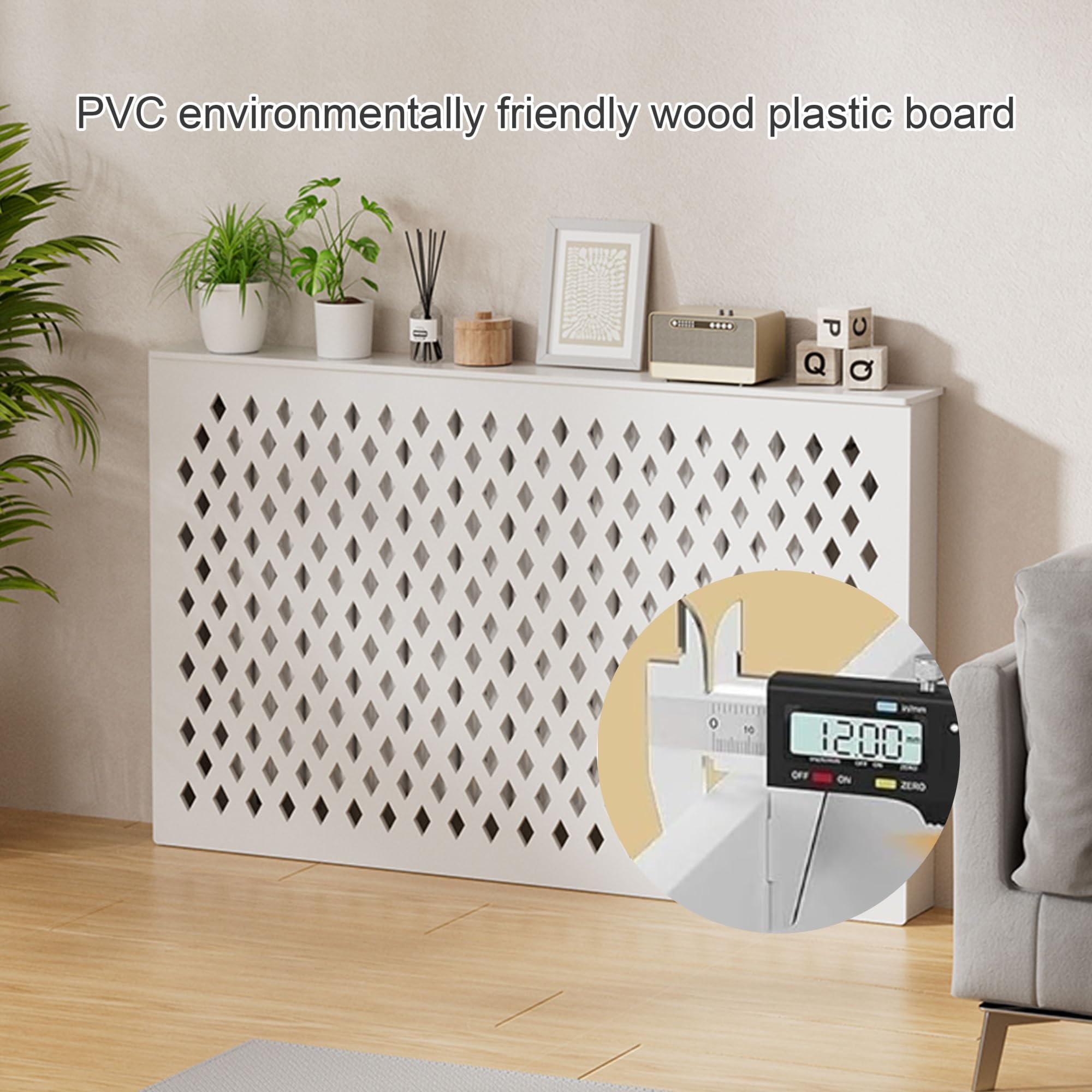 36 Inch Radiator Cover - Modern Heater Cover Shelf For Living Room, Bedroom, Particle Board Wood, Black (31" X 32" X 7.6")
