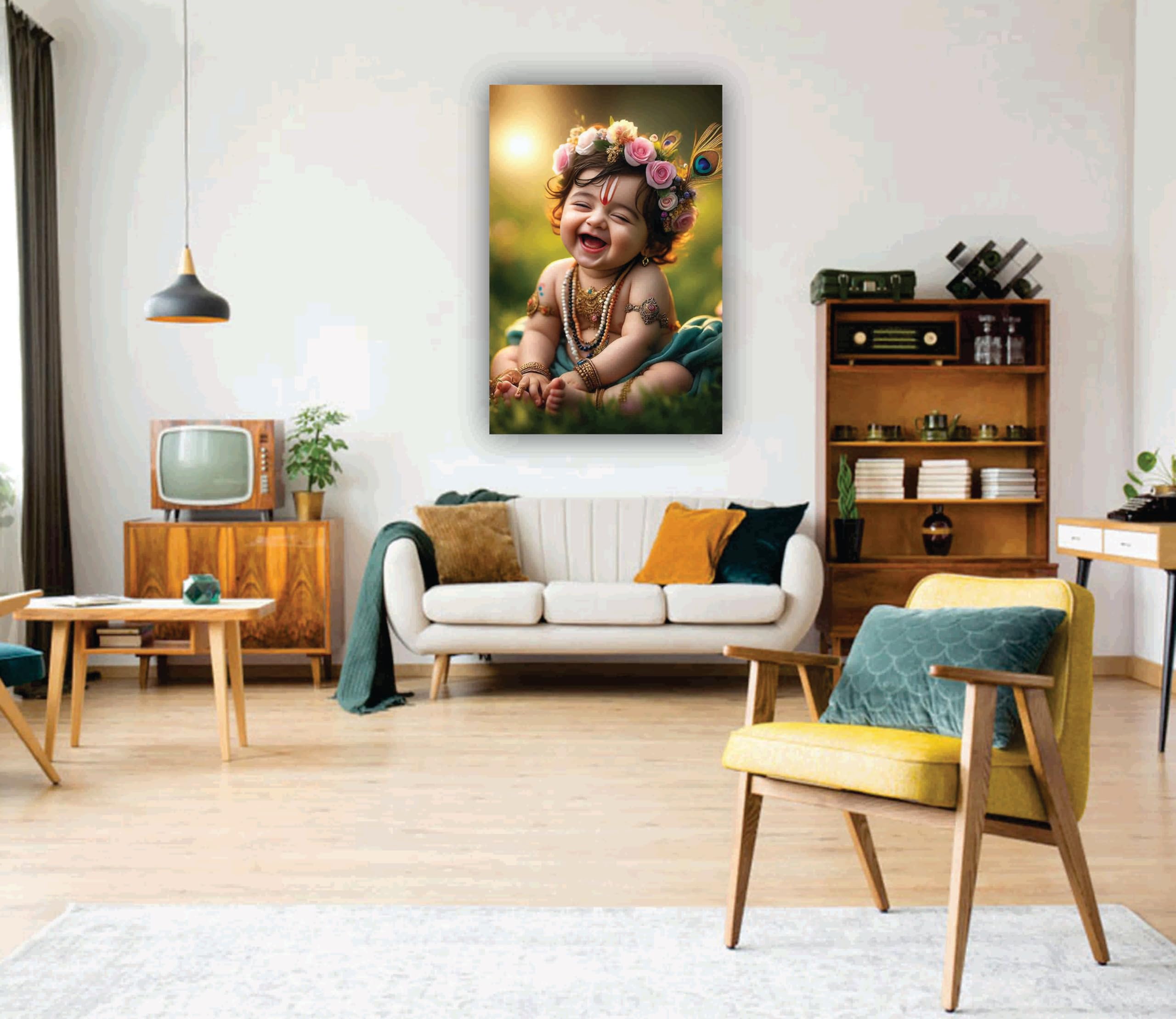 Ball Krishna Poster - Home Decor & Pooja Room Art -4