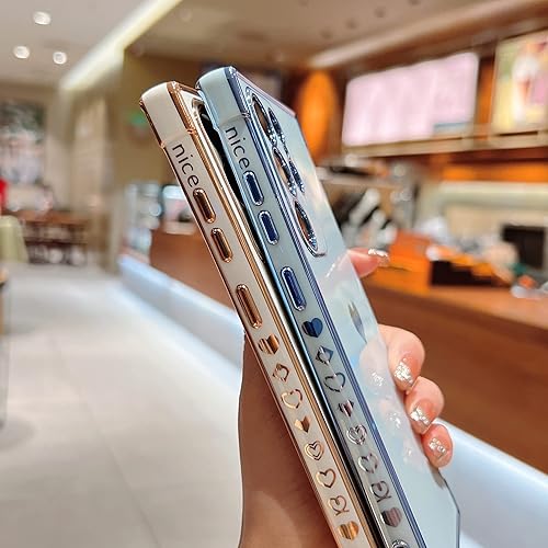 Miniatura 6 de phylla for Samsung Galaxy S22 Ultra 5g Phone Case,Luxury Gold Plating Cute Love Heart Side Small Pattern Phone Case for Women,Camera Protection Soft