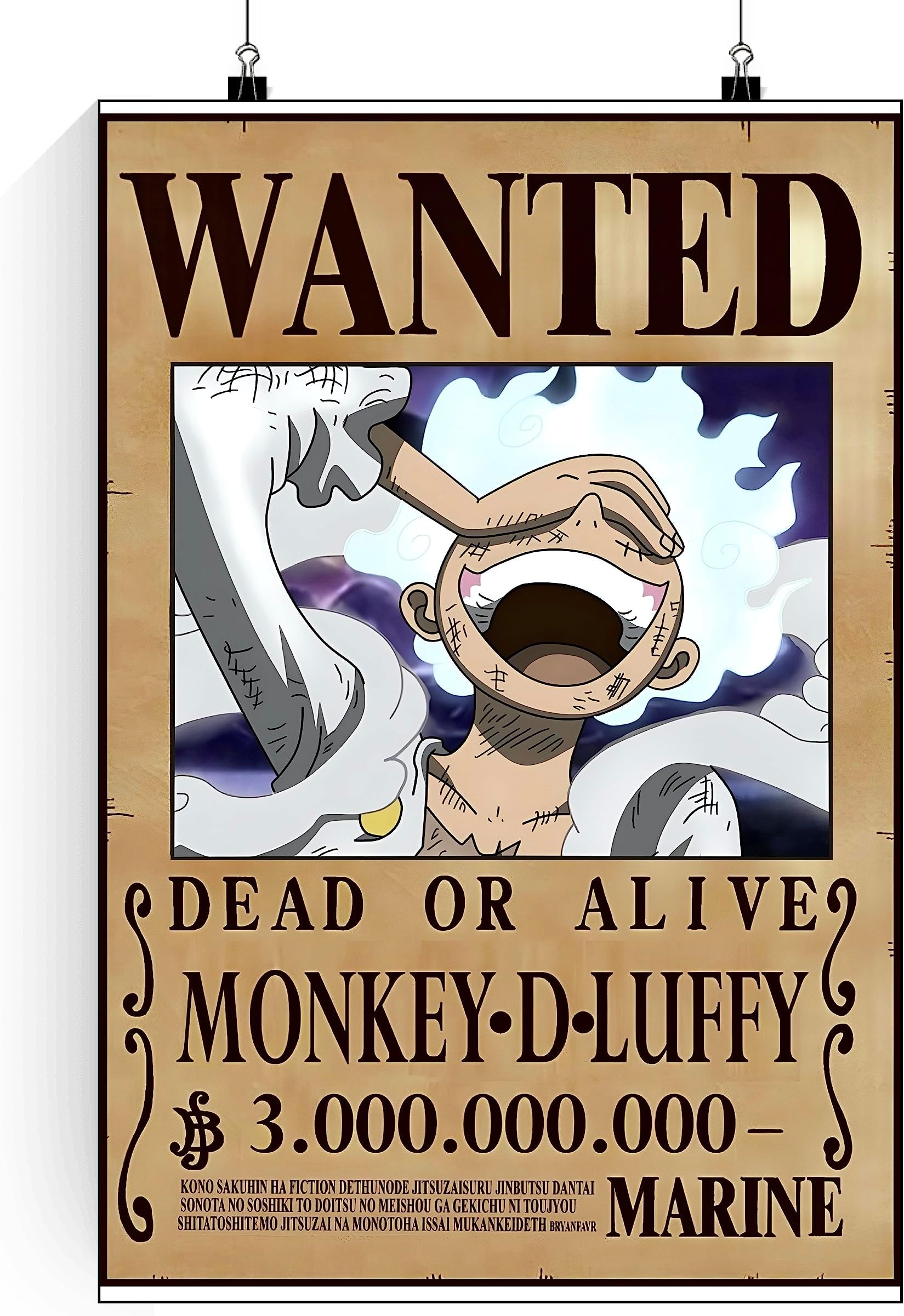 Times Comic Luffy Wanted Posters | One Piece Monkey D. Luffy Gear 5 Wanted Posters | One Piece Bounty Poster Monkey D. Luffy Gear 5 | Bounty Wall Poster Luffy One Piece
