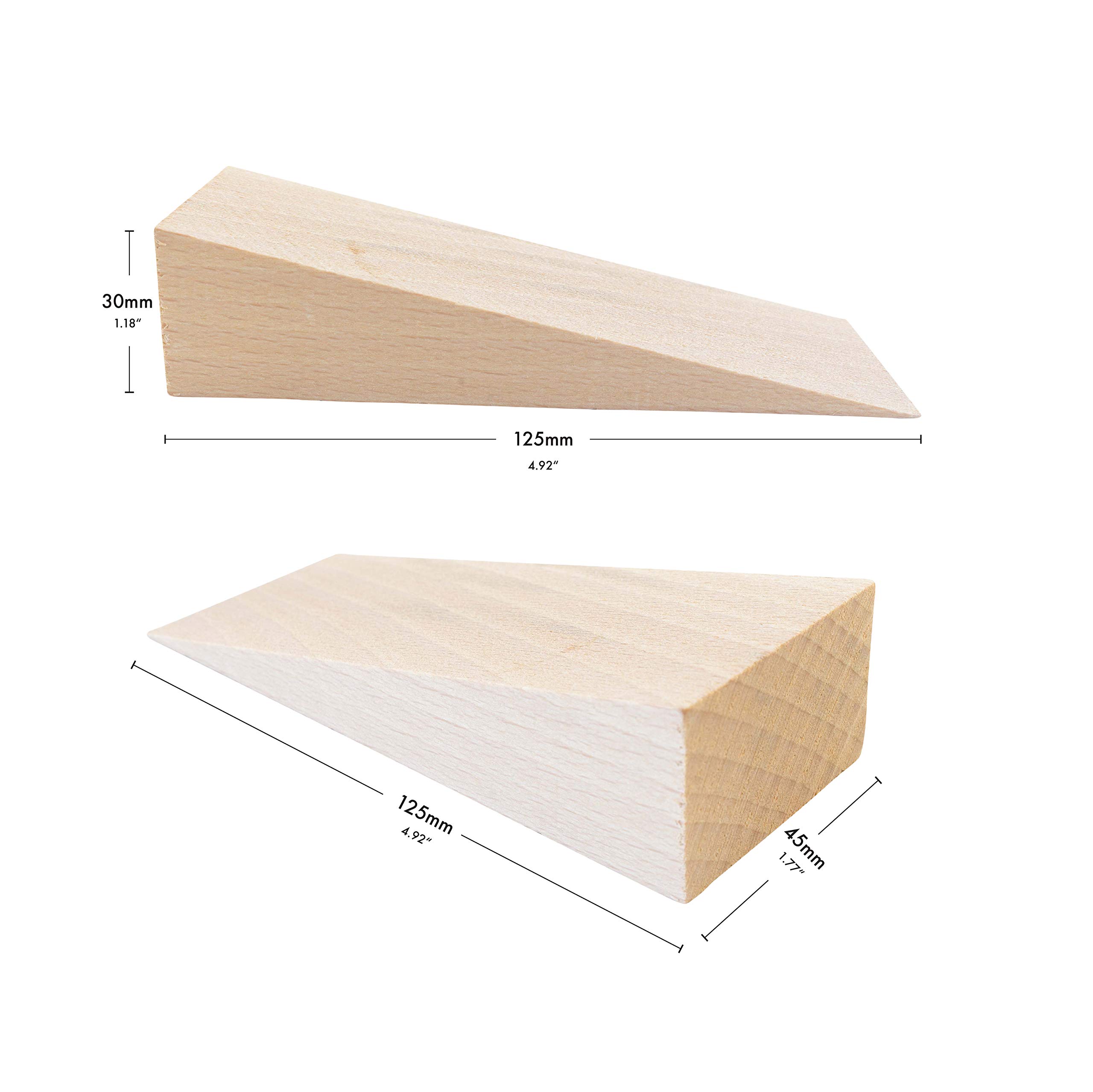haggiy Hardwood Wedge, Wooden Wedge Set, Natural Beech Wedges, Door Stopper, Ideal for Furniture Assembly, DIY - Image 2