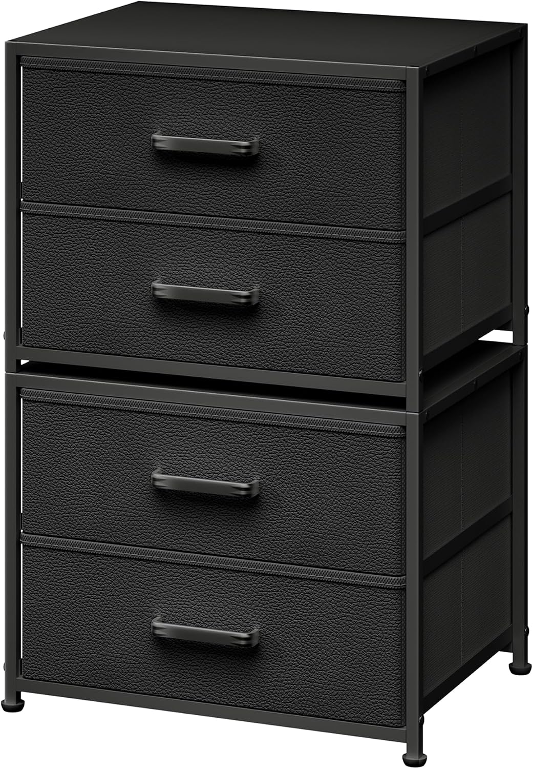 DIMJ Stackable Storage Drawers - Closet Organizers and Storage Bins Fabric 2 Drawer Dresser for Bedroom Office Modern (Black)