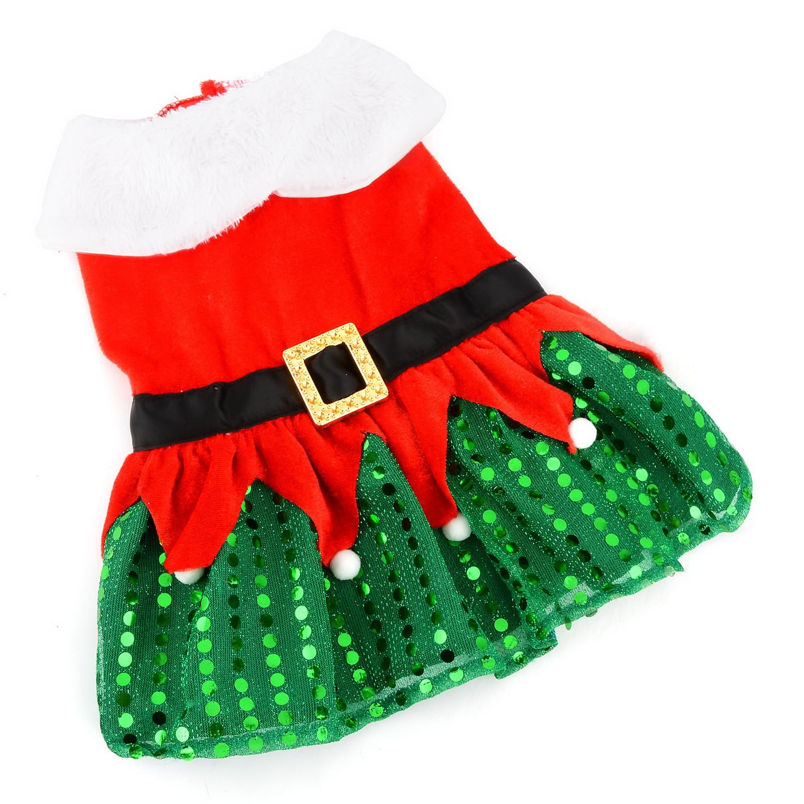 Costume De Noël Pour Chien Et Chat - Robe à Paillettes Et Velours - Tailles S/M/L - Cadeau Fêtes
