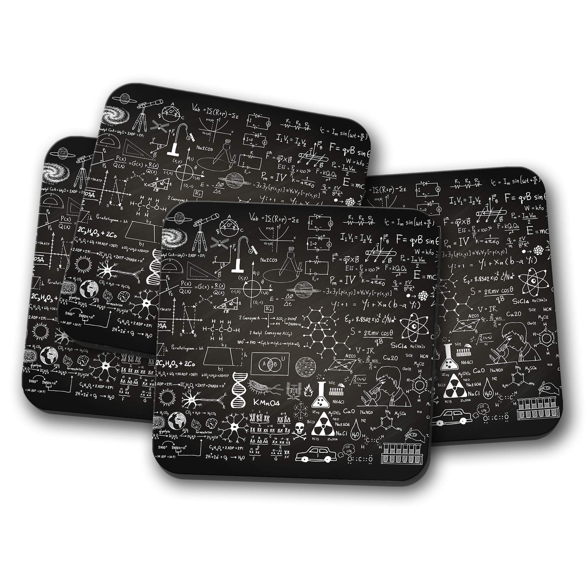 Destinationvinyl Multicolor 4 Set - Science Coaster - Chalk Black Board Biology Chemistry #8709