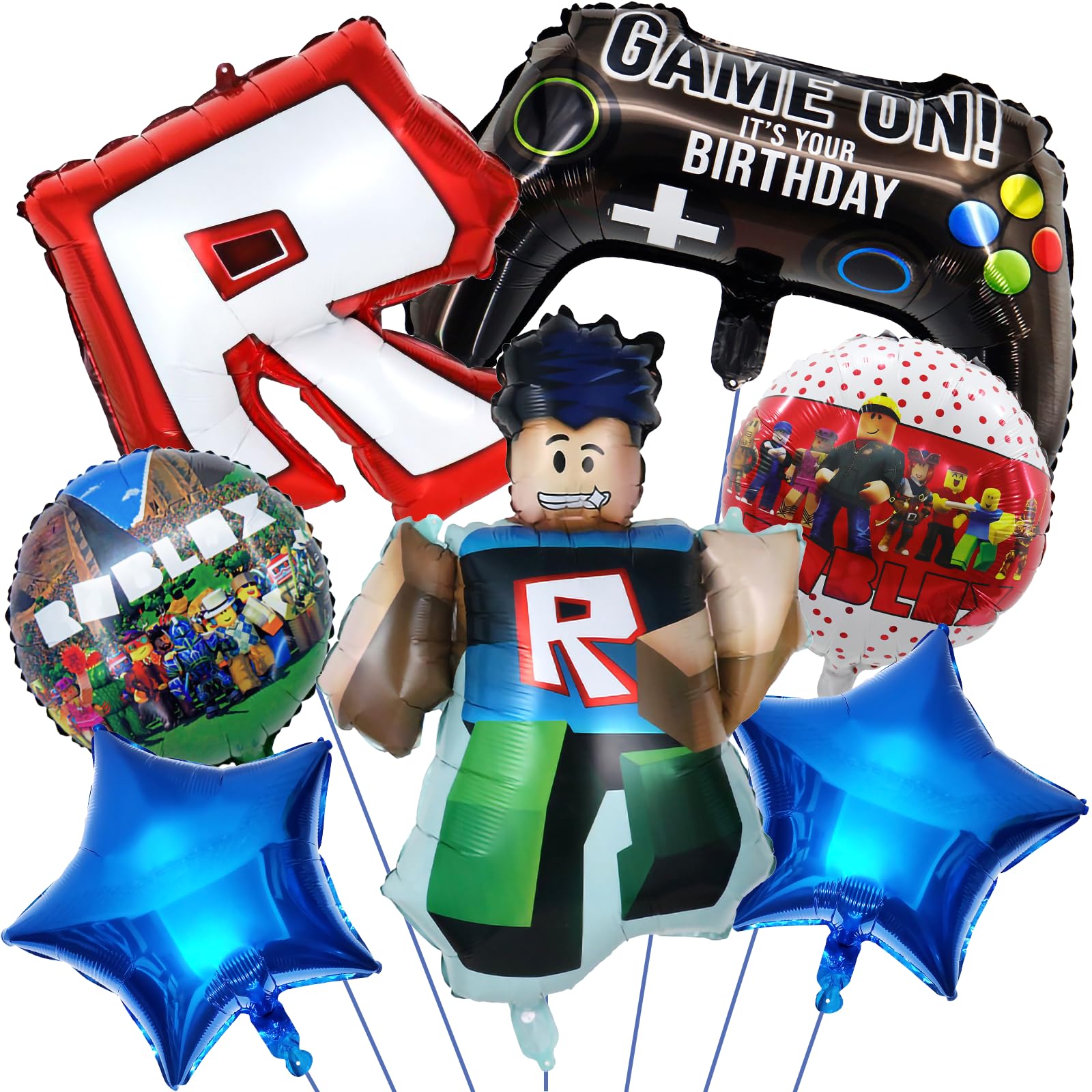 Roblx Balloons, 7 Pcs Roblx Birthday Decorations, Anime Party Decorations, Anime Decorations Supplies, Cartoon Foil Balloons, for Birthday Gift