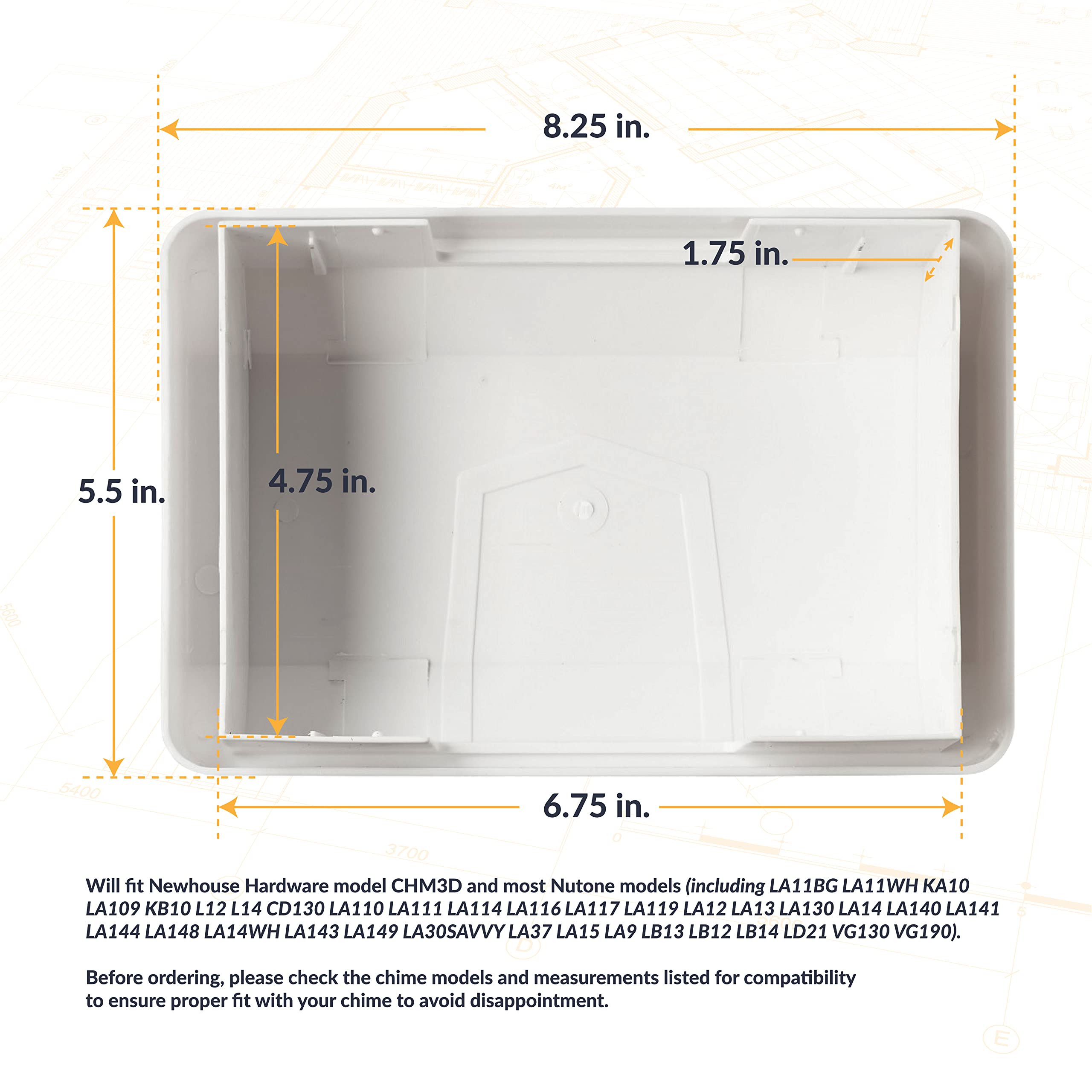 Newhouse Hardware CHM3DCOVER Door Chime Cover Only, Fits Most Nutone  Models, White - - Amazon.com