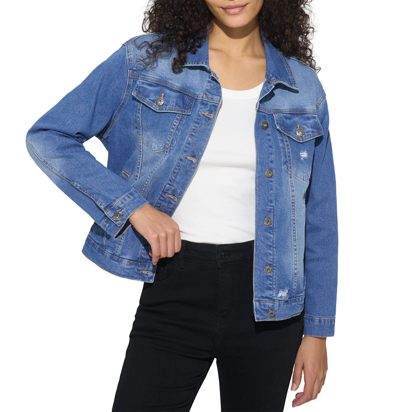 HISEA Jean Jacket Women Stretch Denim Jacket Long Sleeve Ladies