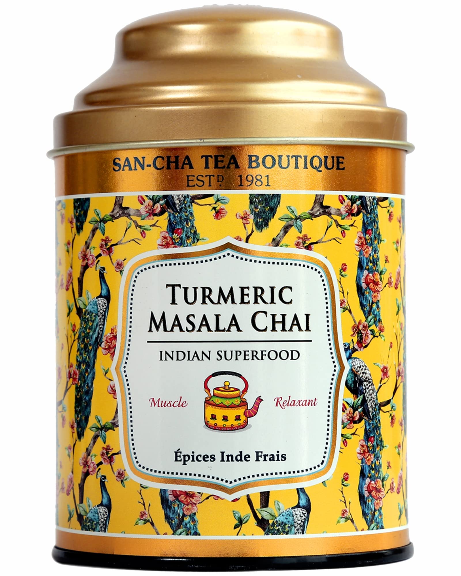 Sancha Tea Boutique, Turmeric & Ginger Chai, Superfood Blend, Wellness Drink, Anti Inflammatory, Golden Milk Tea, 100g Loose Leaves