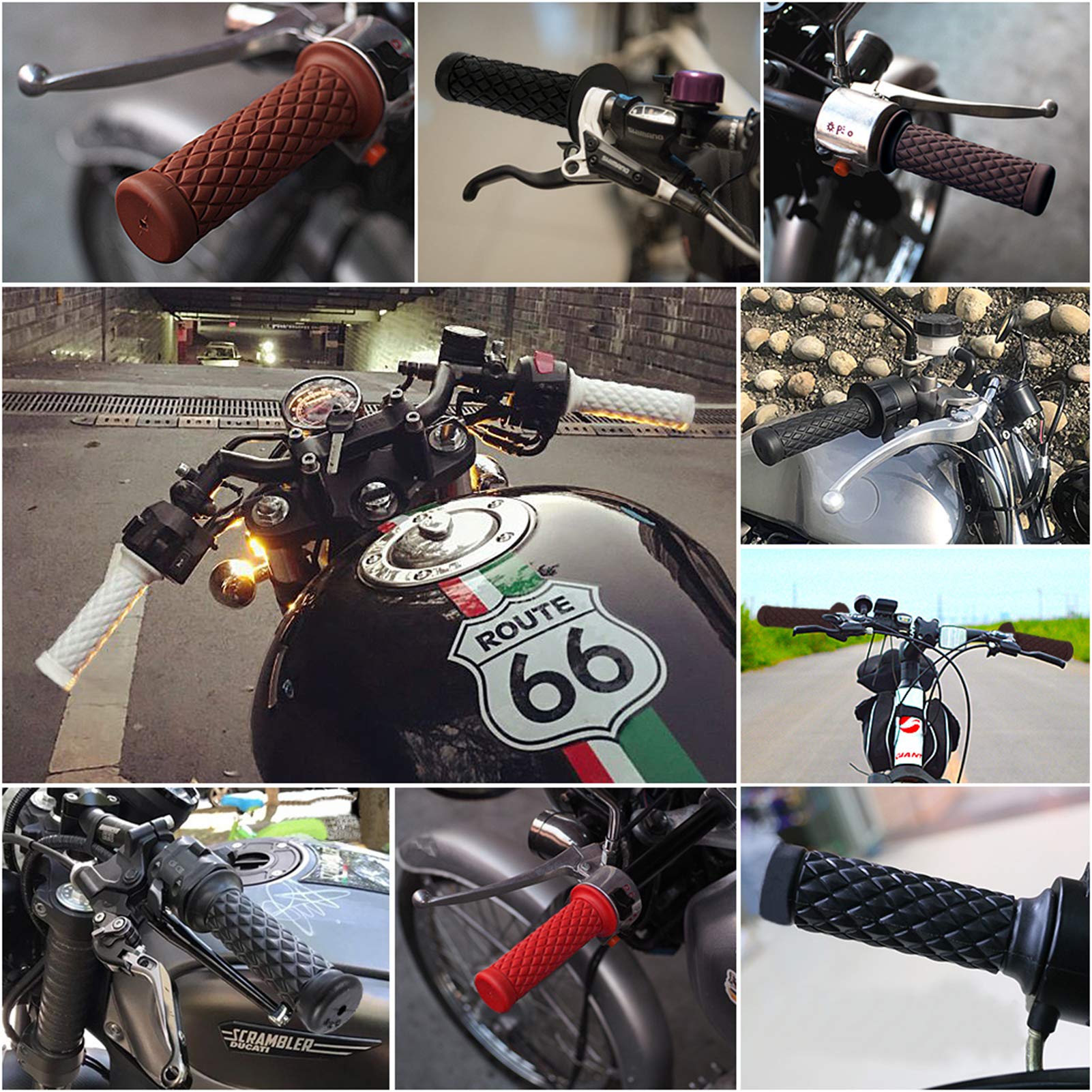 Chwyty motocyklowe Fydun, 22mm Uniwersalny uchwyt z miękkiej gumy w stylu vintage 2 szt.Rączka steru strumieniowego do motocykla Dirt Bike (czarny)