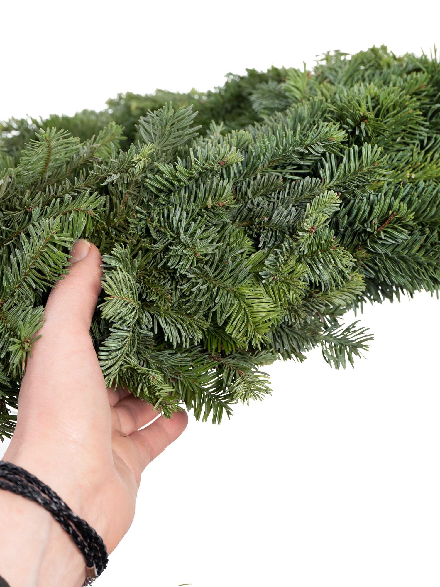 Tannenkranz aus frischer Nobilis-Tanne - FRISCH - 50 cm - beidseitig rund gebunden - Adventskranz Rohling