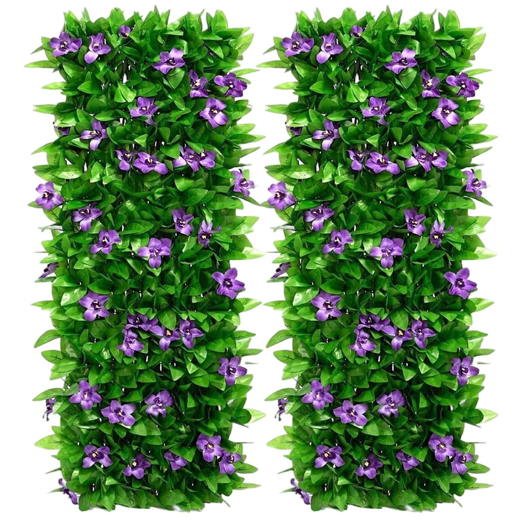 Écran de confidentialité pour balcon réglable et brise-vue orchidée violette artificielle