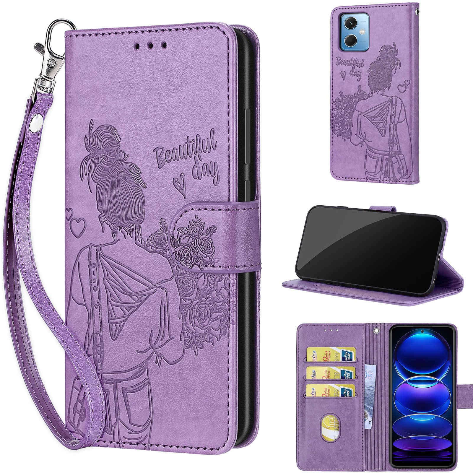 Carcasa Xiaomi Redmi Note 12 5G antichoque con piel morada resistente para Poco X5 5G 7