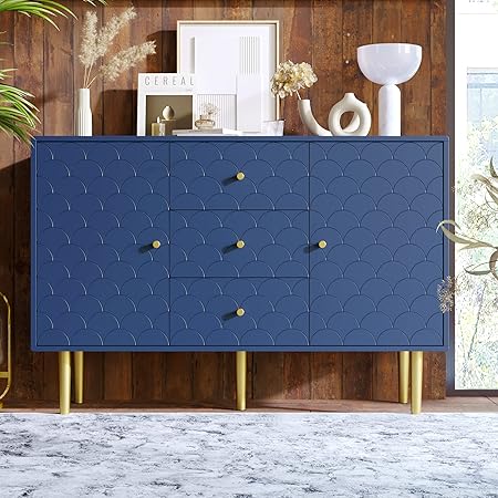 Cassettiera 4 Cassetti Elegance 40x40x80cm - Blu Navy, Rattan, Made In Italy - Foto 9