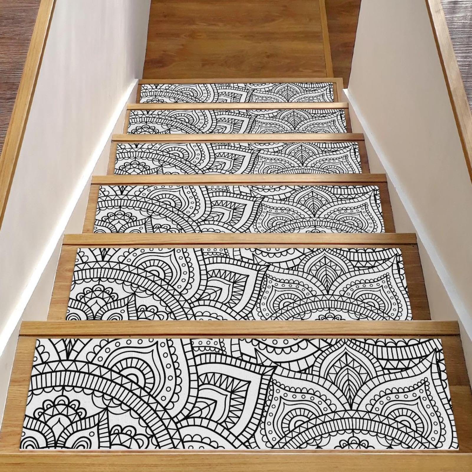 Alfombras de escaleras para ancianos y niños en madera: diseño henna