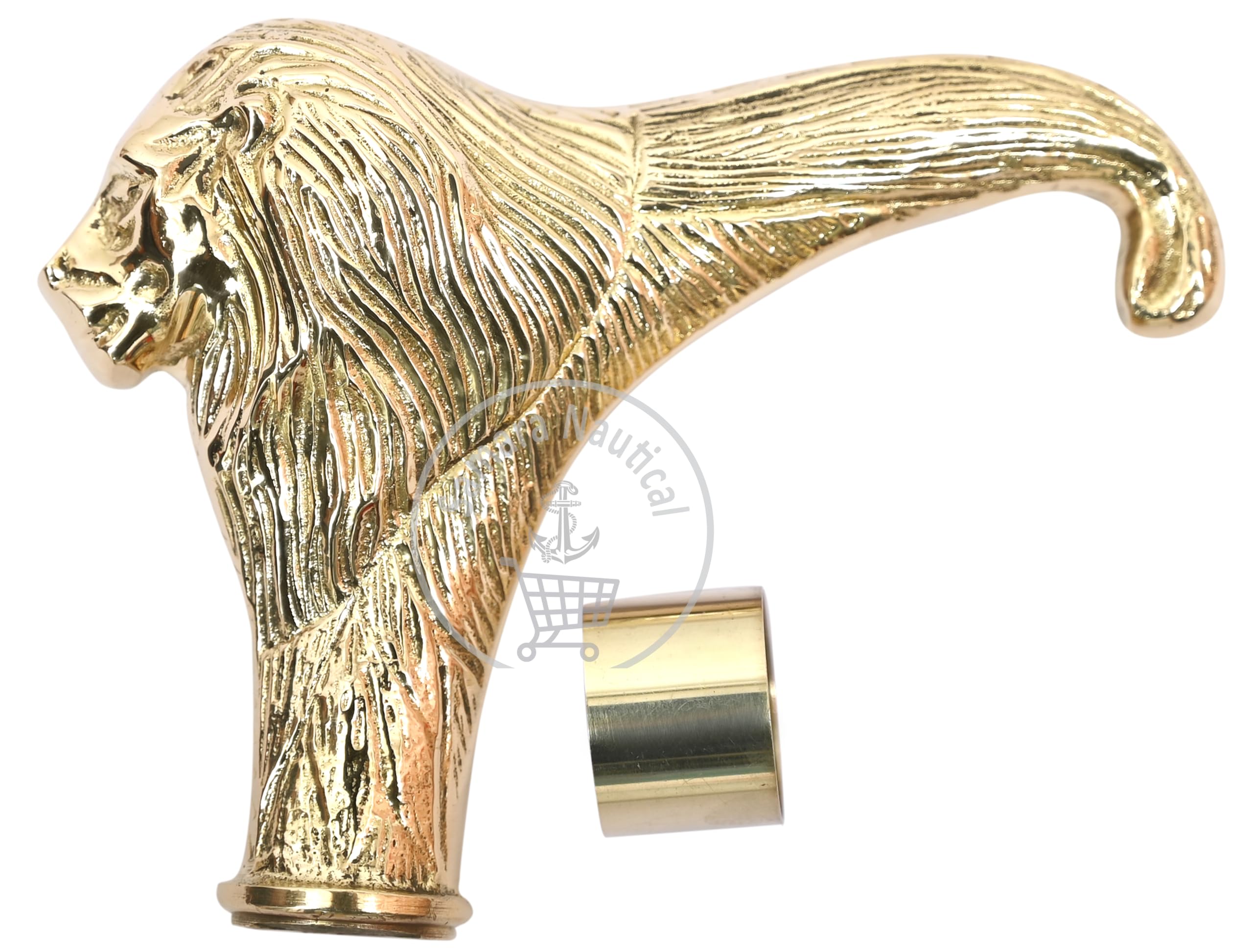 Bastone Da Passeggio In Legno Canna In Ottone Manico Vintage Testa - Foto 10